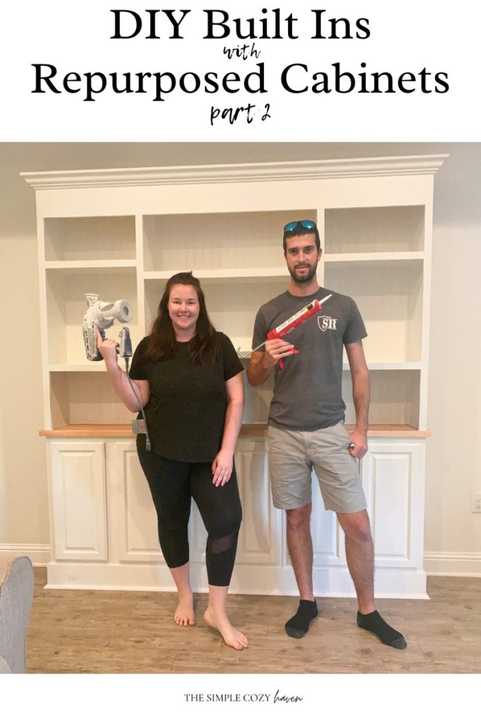 how to: built ins with repurposed cabinets