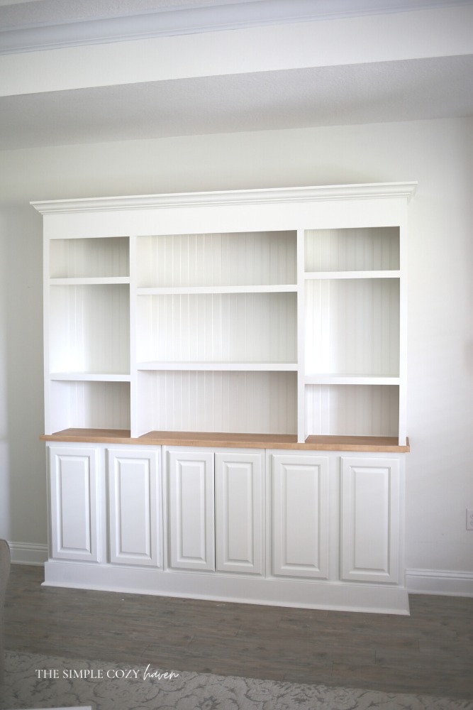 how to: built ins with repurposed cabinets