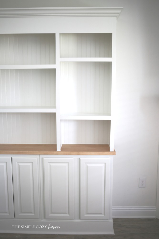 how to: built ins with repurposed cabinets