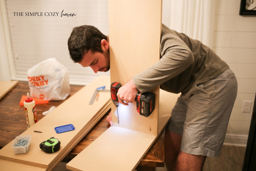 how to: built ins with repurposed cabinets