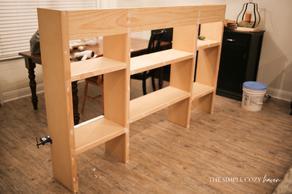 how to: built ins with repurposed cabinets