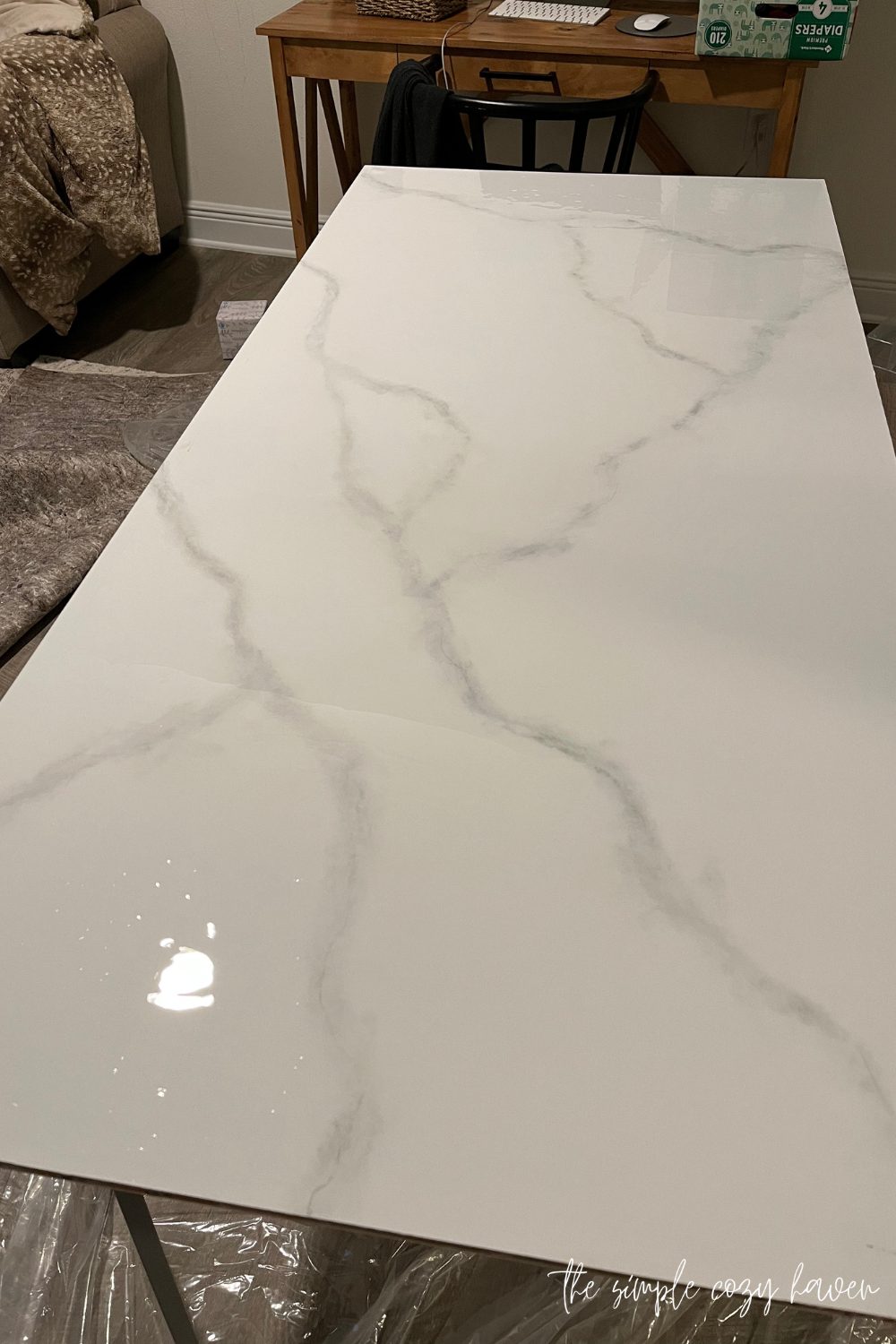 How to DIY Faux Marble Epoxy Countertops The Simple Cozy Haven